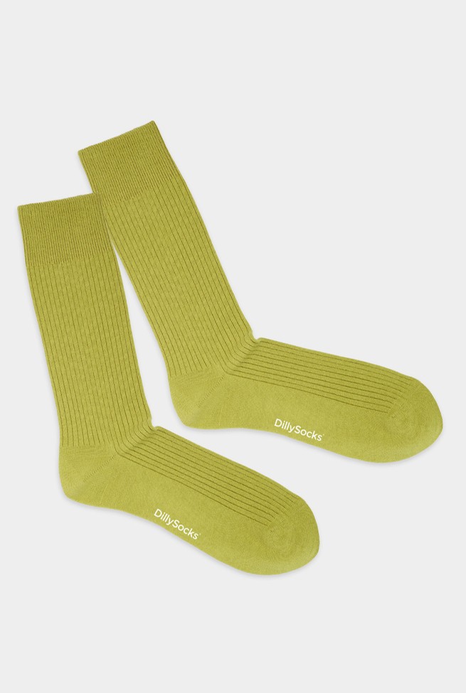 RIBBED | DillySocks | vegane Socken | Lime Green 36-40 von DillySocks