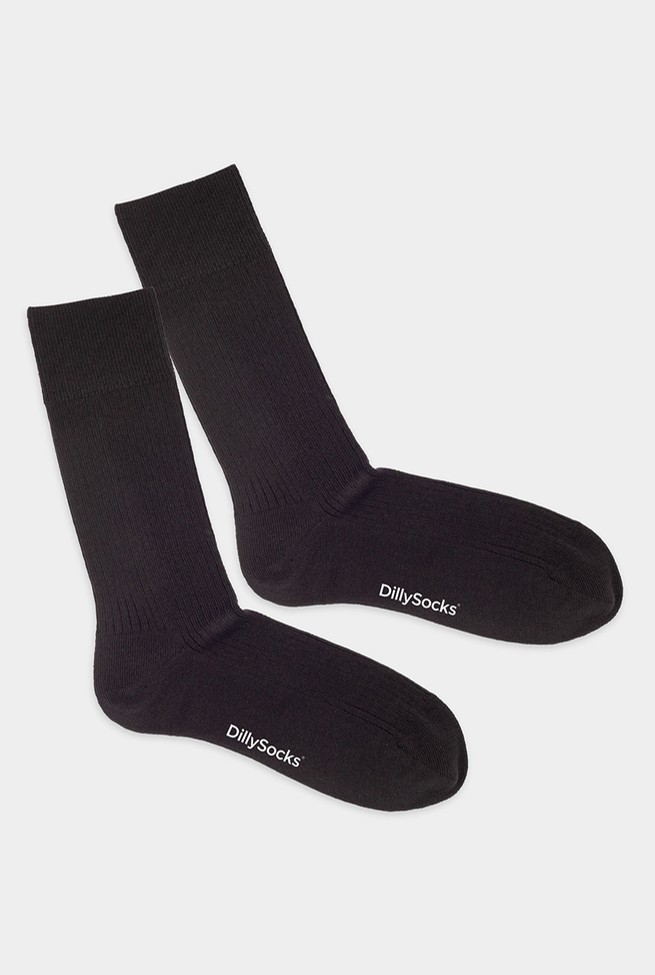 RIBBED | DillySocks | vegane Socken | Night Black 36-40 von DillySocks