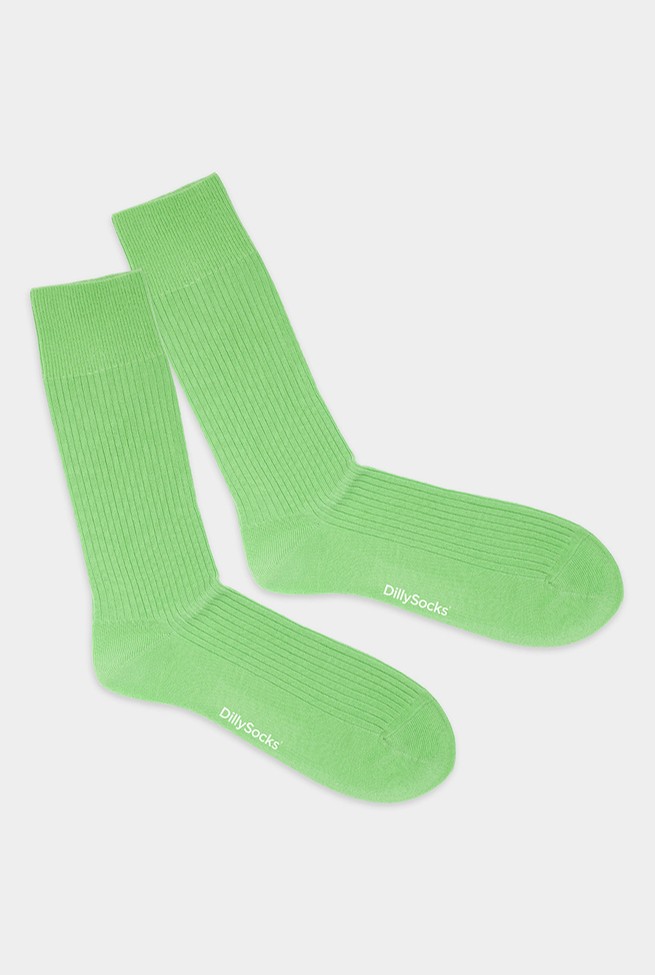 RIBBED | DillySocks | vegane Socken | Pale Green 36-40 von DillySocks