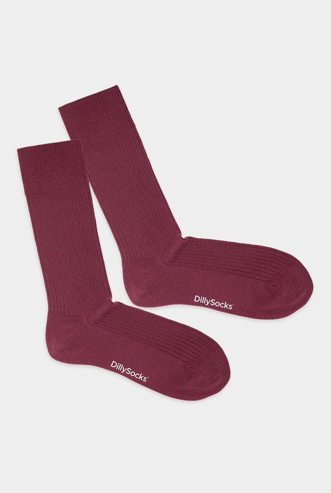 RIBBED | DillySocks | vegane Socken | Wine Red 36-40 von DillySocks