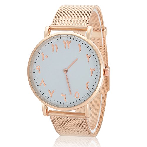 Dilwe Damenuhr, Frauen Elegante Uhr Quarz Armbanduhr Dial Analog mit Edelstahl Armband(Roségold) von Dilwe