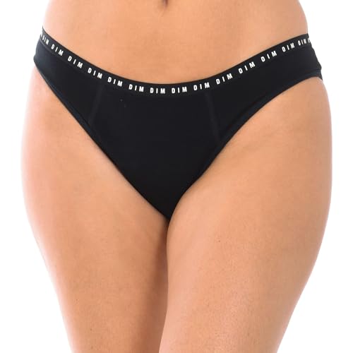 Dim Perioden Unterwäsche Waschbarer Periodenslip Starke Blutung - Dim Protect Bio Damen x1, Black, L von DIM