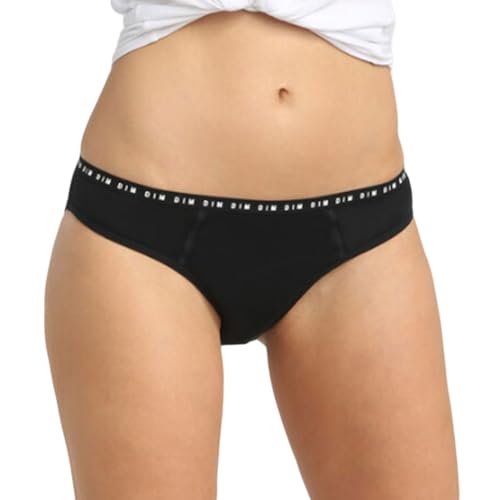 Dim Perioden Unterwäsche Waschbarer Periodenslip Mittelstarke Blutung - Dim Protect Damen x1, Black, L von DIM