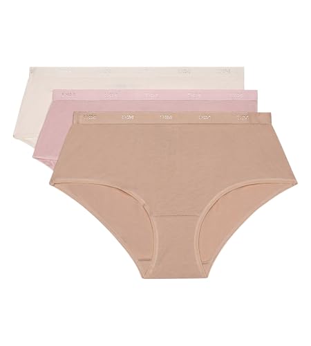 Dim Boxershorts Damen 3er Pack | Les Pockets Ecodim Weiches Gefühl | Stretch-Baumwolle | Extra Flache Verarbeitung | Täglicher Komfort | Mehrfarbig Haut/Rose/Perlmutt L von Dim
