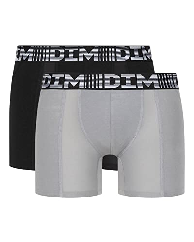 DIM 2er-Pack Lange Baumwoll-Boxershorts 3D Flex Air D01N2 für Herren mit modernem und komfortablem Design von DIM