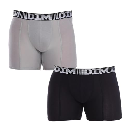 DIM 2er-Pack Lange Baumwoll-Boxershorts 3D Flex Air D01N2 für Herren mit modernem und komfortablem Design von DIM