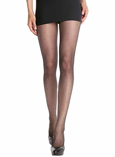 Dim Strumpfhosen Gepunktet Style Damen x1, Black, L-XL von DIM