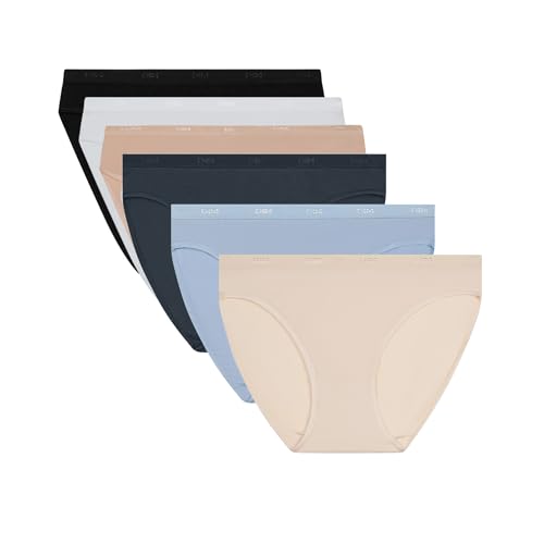 Dim Damen Slips 6er Pack | Les Pockets Ecodim Baumwolle | Weichheit & Komfort | Unsichtbarer Bund | Mehrfarbig | Klassischer Stil Blaues Lot Hemd M von Dim