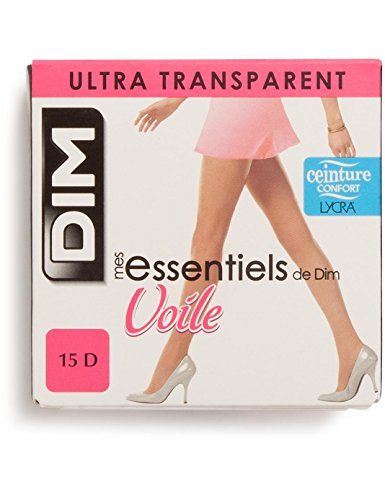 DIM Damen-Strumpfhose Mes Essentiels 15D x1 | Transparenter Schleier | Lycra-Komfortbund | Integrierte Panty | Sublimierter Bein-Effekt Pfeffer M von Dim