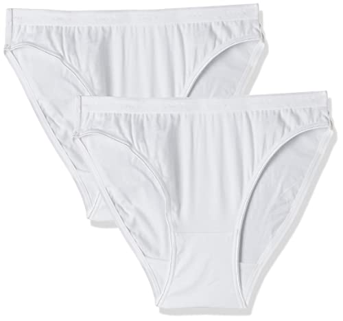 Dim Slip Aus 100% Baumwolle Mit Hohem Bund Damen x2, White, M von DIM