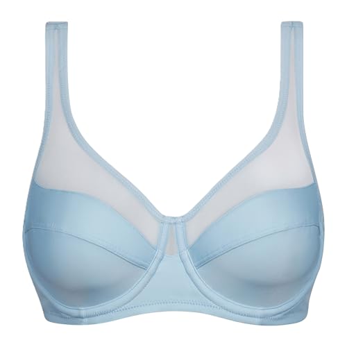 Dim Femme - BH Generous Classic x1 | Perfekter Halt für große Brüste | Dicke Mikrofaser und Stretch | U-förmiger Rücken und breite Träger | Moderner Look und absoluter Komfort Blaues Hemd 70D von Dim