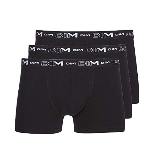 Dim Boxershorts Coton Stretch Aus Baumwolle Optimaler Halt Atmungsaktiv Multipack Herren x3, Black, L von DIM