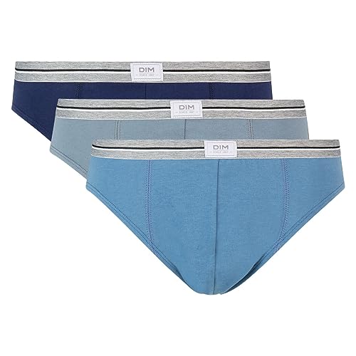 Dim Herren Slip Ultra-Resist Baumwolle Stretch x3 Jeansblau/Mausgrau/Denimblau XXL von Dim