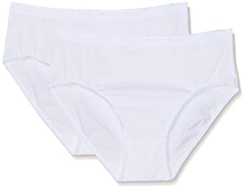 Dim Slip Maxi Baumwolle Plus Bio-Baumwolle Damen x2, White, L von DIM