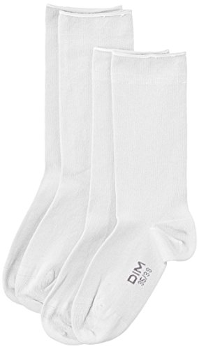 Dim Socken Aus Modal-Baumwolle Damen x2, White, 35-38 von DIM