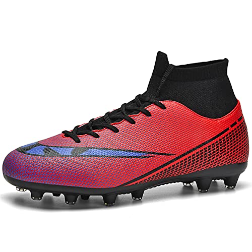 DimaiGlobal Fußballschuhe Herren High Top Cleats Athletics Fussballschuhe Jugendliche Trainingsschuhe Professionelle Spikes Outdoor Sport 39EU Rot von DimaiGlobal