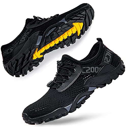 DimaiGlobal Herren Sportsandale Sommer Hiking Sandale Trekking Wanderschuhe Atmung Mesh Schuhe Draussen rutschfest Wanderstiefel 45EU Schwarz von DimaiGlobal