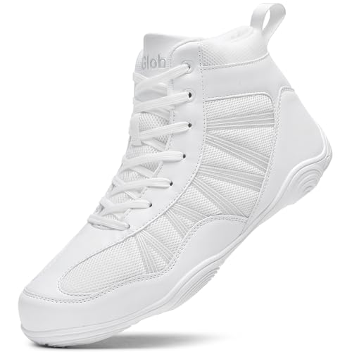 DimaiGlobal Herren Wrestling Schuh Boxschuhe Zero Drop Sohle High Top Kampfschuhe Fitness Sneaker Taekwondo Karate Kampfsport Gewichtheben Trainingsschuhe, Weiss/opulenter Garten, 44.5 EU von DimaiGlobal