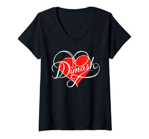 Damen Dimash Inspired - Dear Dears Forever Musikkunst T-Shirt mit V-Ausschnitt Damen Dimash Inspired - Dear Dears Forever Musikkunst T-Shirt mit V-Ausschnitt von Dimash Fans Merch Dear Dears Collection