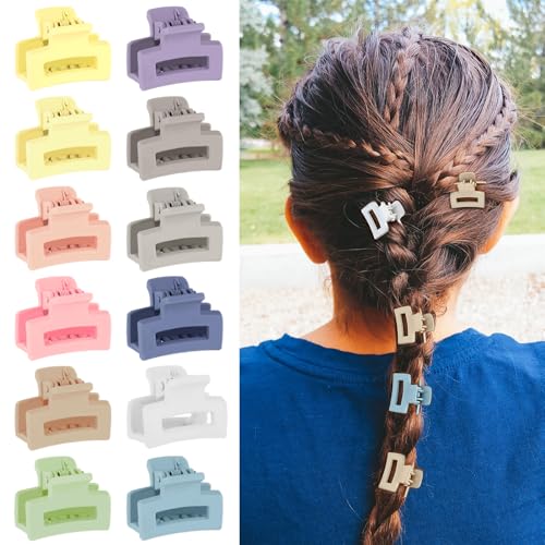 Dimeho 12 Stück Rutschfeste Haarspangen Mädchen Mini Haarklammern Niedlich Matt Hair Clip Klein Haarklammer Langlebige Haarspange 90er-Jahre-Haar-Accessoires für Frauen Mädchen Dünnes Dickes Lockiges von Dimeho