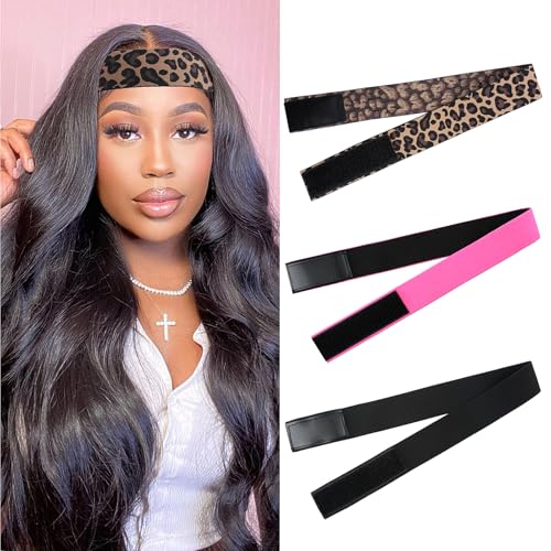Dimeho 3 Stück Elastisches Band für Perücke Verstellbare Perückenband Perücke Grip Stirnband Wasserdicht Wig Grip Headband　Rutschfestes Perückengriffband Nahtlose Stirnband für Damen Männer Sport von Dimeho