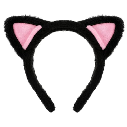 Dimeho Cute Katzenohren Haarband, Katzenohren Stirnbänder Katzen Cartoon Haarreif Waschgesicht Plüsch Haarschmuck für Cosplay Kostüm Party Musikfestivals Kostümpartys Themenpartys von Dimeho