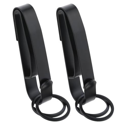 Dimeho Schlüsselhalter Gürtel 2 Stück Dienstgürtel Schlüsselhalter Doppelseitiger Schnellverschluss Schlüsselhalter mit Abnehmbarem Schlüsselring für Polizei- und Feuerwehreinsatzgürtel Schwarz von Dimeho