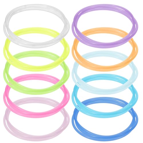 Dimeho Silikon Armbänder 30 Stück 10 Farben Armbänder aus 80er Jahren Jelly-Armbänder Freundschaftsarmbänder Leuchtende Gummiarmbänder Farbiges Zubehör, Spielzeug für Halloween Weihnachten DiscoParty von Dimeho