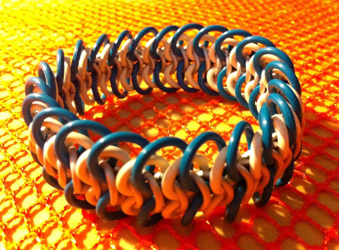 18, 5 cm Langes 6 1-stil Kettenarmband Mit O-Ringen Alternierender Größe - Blau & Weiß Goth Boho Folk Club 18, 5 cm Langes 6 1-stil Kettenarmband Mit O-Ringen Alternierender Größe - Blau & Weiß Goth Boho Folk Club von DimensionalChainz
