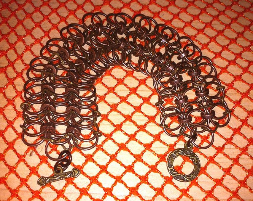7 1/2 "4 1 Kupferfarbene Chainmaille-Armbänder Mit Antiken Bronzeknebeln -steampunk Gothic Industrial 7 1/2 "4 1 Kupferfarbene Chainmaille-Armbänder Mit Antiken Bronzeknebeln -steampunk Gothic Industrial von DimensionalChainz