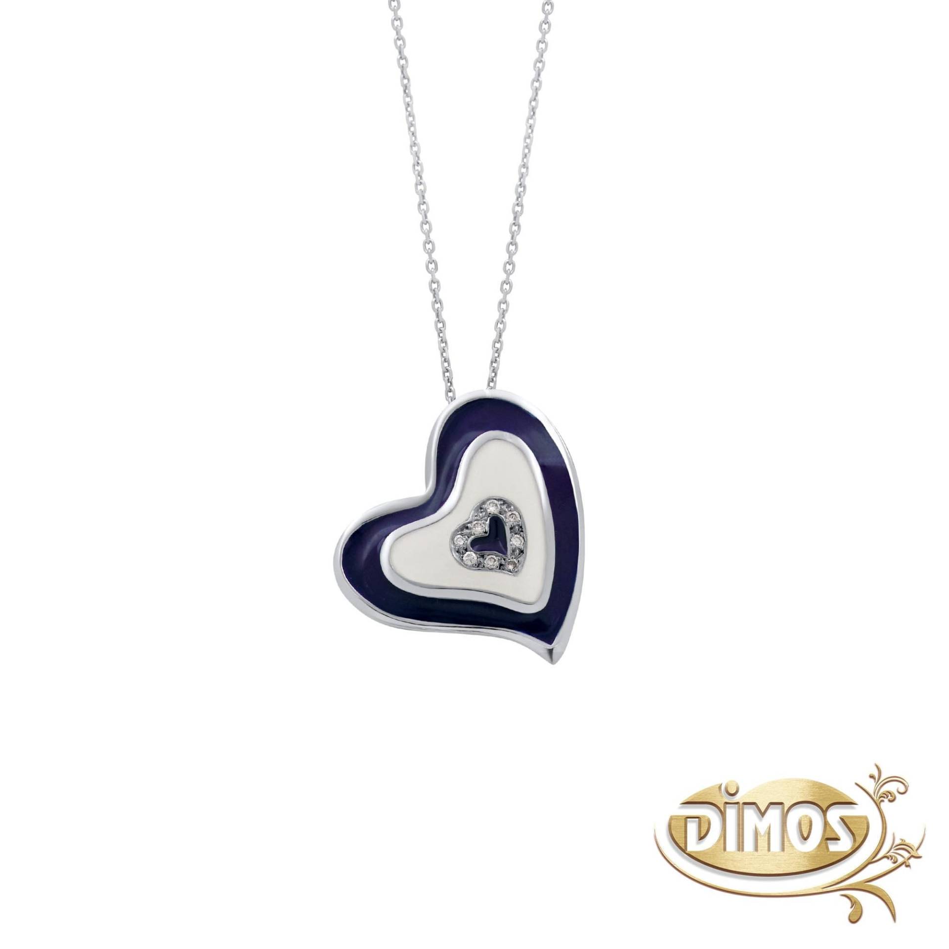 9K Weißgold Herz Evil Eye Halskette Mit Diamanten. Liebeszauber Schutz Schmuck. Geschenk Für Sie 9K Weißgold Herz Evil Eye Halskette Mit Diamanten. Liebeszauber Schutz Schmuck. Geschenk Für Sie von DimosJewellery