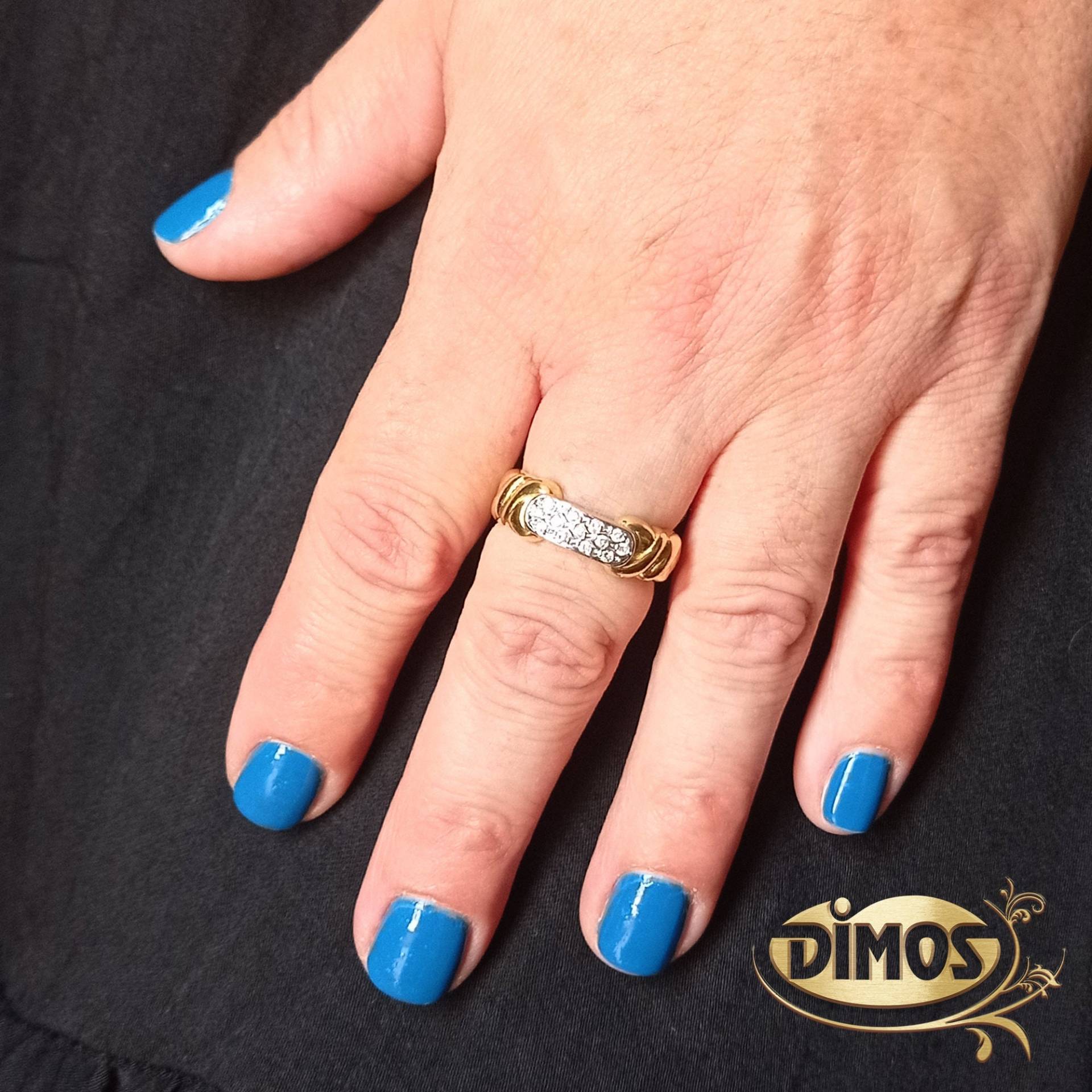 Handgefertigter Bandring Aus 18K Gold Mit Brillanten. Statement Ring von DimosJewellery