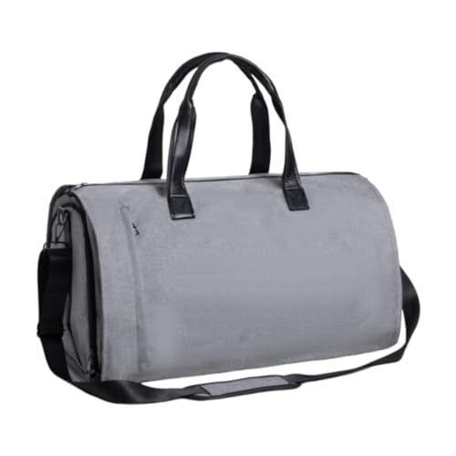 DimyFew Kleidungsstasche mit Schuhfach am Wochenende für Männer Frauen Handtasche tragbares Kleidungsstück mit großer Kapazität EIN Verstellbarer Riemen, Graues Polyester von DimyFew
