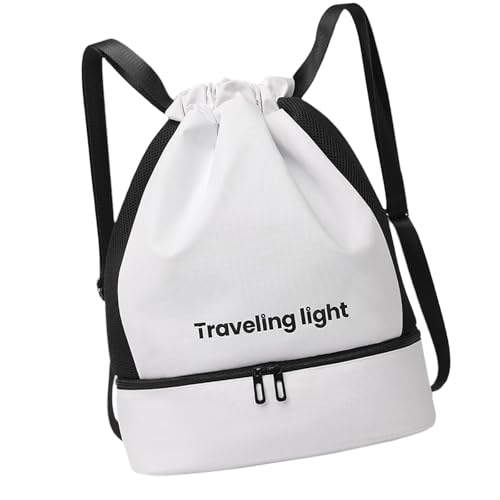 DimyFew Schwimmtasche mit Weit öffnendem Kordelzug für Den Outdoor Campingpool, Weiß von DimyFew