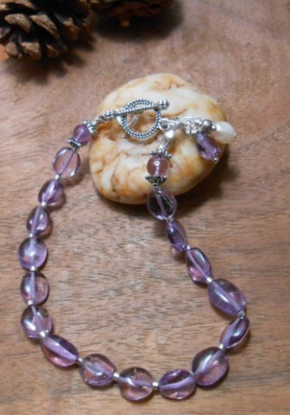 Lavendel Dämmerung Amethyst Armband-sterling Silber-stackable-Amethyst Armband-Edelstein Schmuck von DinaMichelleJewelry