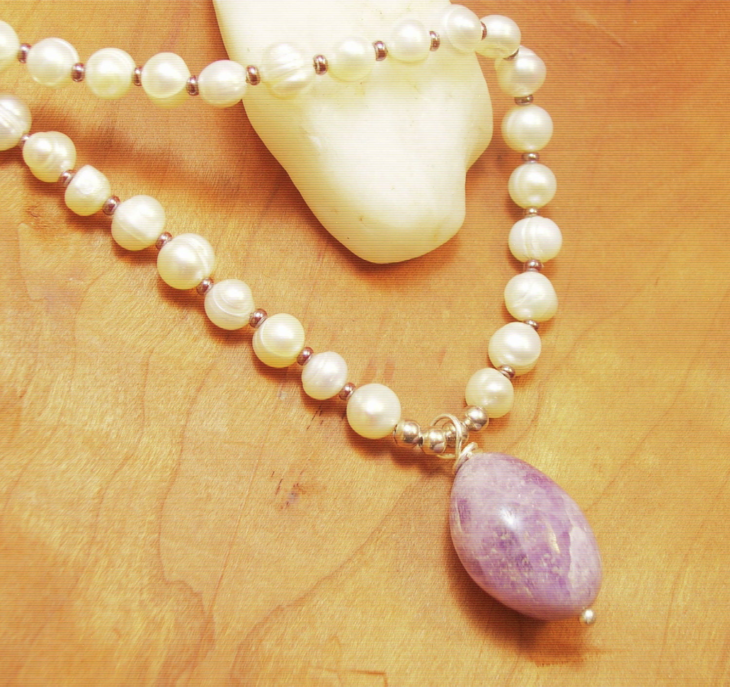 Lila Vanda Jasper Und Kette-Perle Schmuck-Perle Halskette-stein Schmuck-Lila von DinaMichelleJewelry