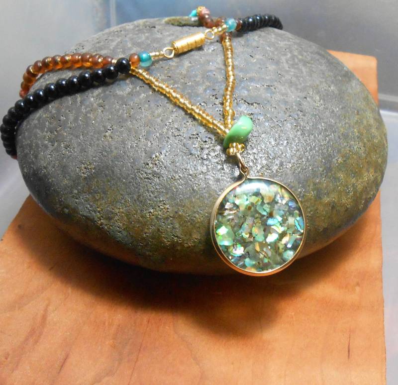 Perlen Abalone Staub Halskette von DinaMichelleJewelry