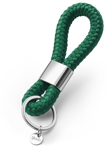 Dinalu maritimer Schlüssel-Anhänger in verschiedenen Farben mit silbernem Metall, Key Chain dark green von Dinalu