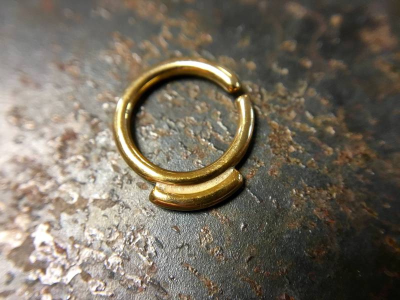 Kleiner Goldener Septum Ring - Schlichter in Gelbgold Getauchter Sterlingsilber-Nasenring Süßer Kleiner Nasenring Mit Kleinem Detail Kleiner Goldener Septum Ring - Schlichter in Gelbgold Getauchter Sterlingsilber-Nasenring Süßer Kleiner Nasenring Mit Kleinem Detail von DinanRings