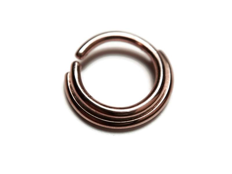 Rose Gold Double Stacked Hoop - Piercing Helix Septum Nasenloch Turm Daith Tragus Conch Rose Gold Double Stacked Hoop - Piercing Helix Septum Nasenloch Turm Daith Tragus Conch von DinanRings