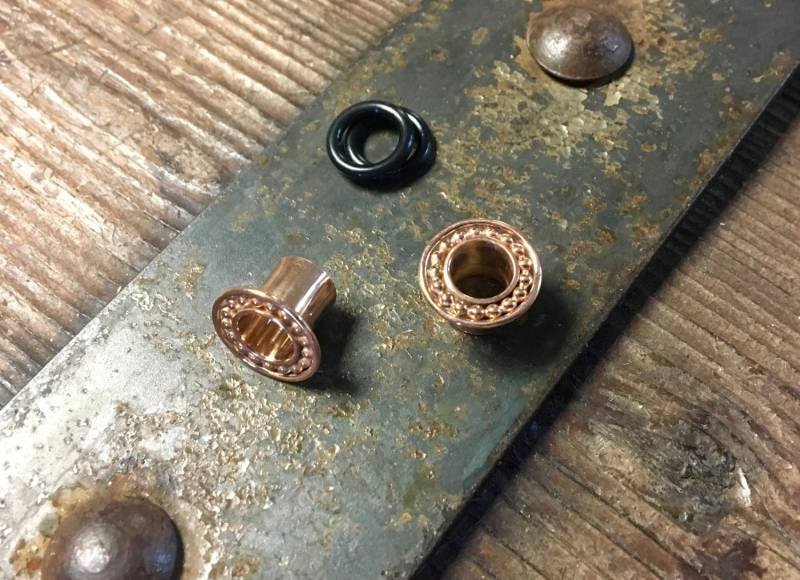 Rosegold Gauged Ohrringe ~ Roségold Getauchte Sterling Silber Stecker Gestreckte Ohrläppchen Rosegold Gauged Ohrringe ~ Roségold Getauchte Sterling Silber Stecker Gestreckte Ohrläppchen von DinanRings