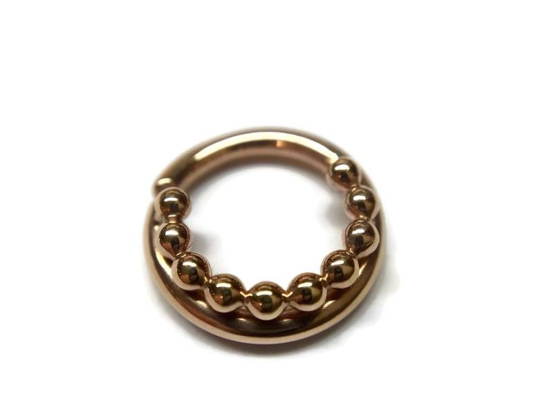 Rosegold Perlen Septum Ring ~ Roségold Getauchtes Sterling Silber Einfache Rosagold Nase Rosegold Perlen Septum Ring ~ Roségold Getauchtes Sterling Silber Einfache Rosagold Nase von DinanRings