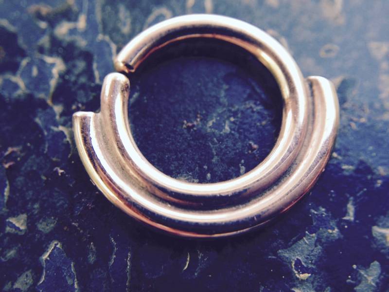 Rosegold Septum Ring ~ Double Style Nasenreifen Getauchtes Sterlingsilber Rosegold Septum Ring ~ Double Style Nasenreifen Getauchtes Sterlingsilber von DinanRings