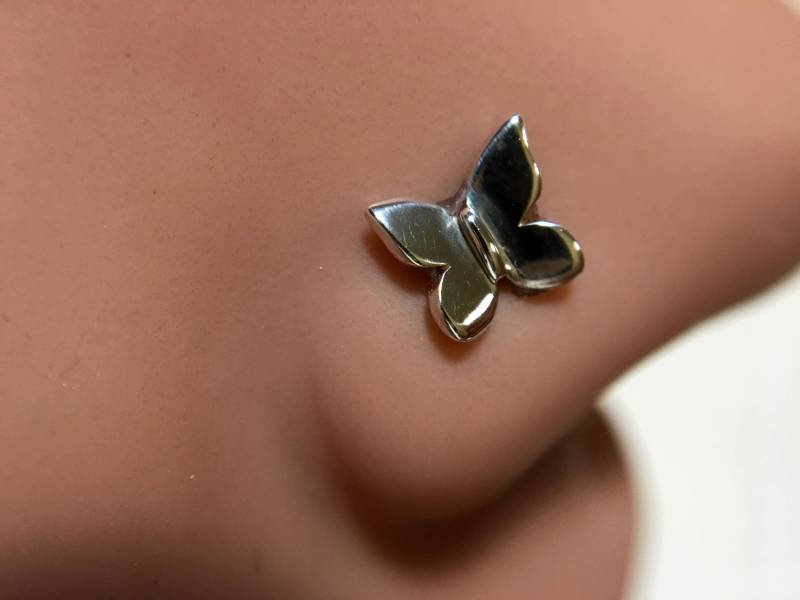 Süßer Kleiner Schmetterling Nasenstecker - Nickel Free Sterling Silber Süßer Kleiner Schmetterling Nasenstecker - Nickel Free Sterling Silber von DinanRings