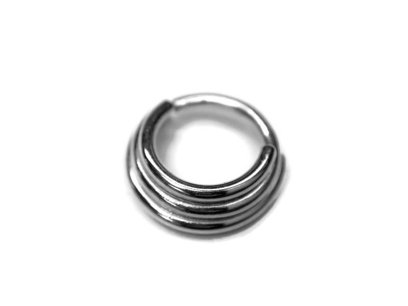 Triple Stack Septum Ring in Sterling Silber ~ Drei-Lagiger Nasenring Twist Offener Körperschmuck 3 Ringe Look Für 1 Piercing Triple Stack Septum Ring in Sterling Silber ~ Drei-Lagiger Nasenring Twist Offener Körperschmuck 3 Ringe Look Für 1 Piercing von DinanRings