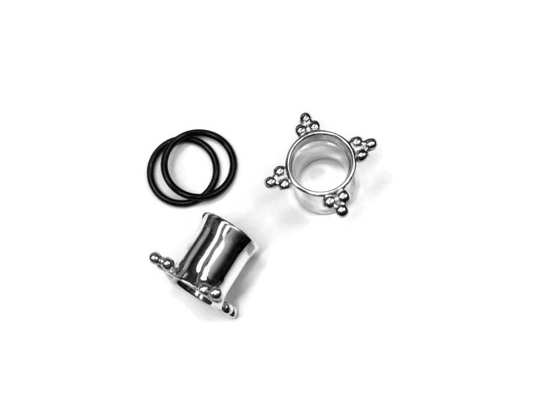 Vier-Punkte-Messgeräte Ohrringe ~ Quad Perlen Sterling Silber Stecker Compass Rose Stretched Lobes Tube Vier-Punkte-Messgeräte Ohrringe ~ Quad Perlen Sterling Silber Stecker Compass Rose Stretched Lobes Tube von DinanRings
