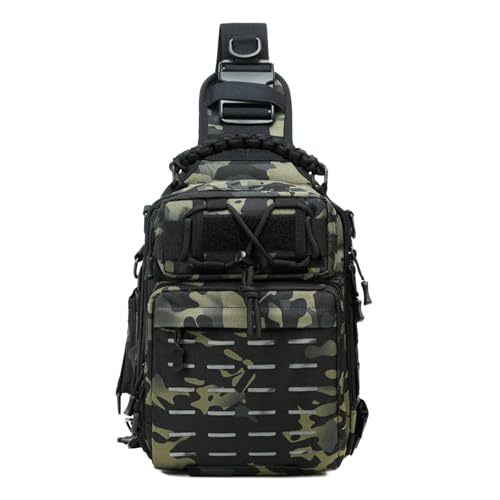 Angeln Utensilien Tasche Sling Fishing Rucksack Fishing Sling Bag Schultertasche Taschentasche Mit großer Kapazität Reflektierende Angeltasche Angeln Rucksack Sling Tackle Camping von Dinchaakuarry