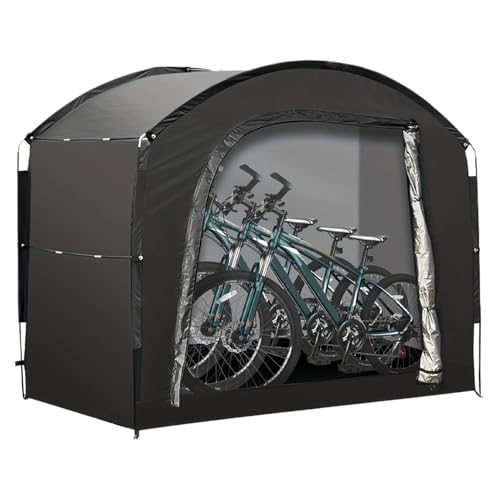 Fahrradaufbewahrungszelt – Motorradunterstand aus schwerem Oxford-Gewebe | Vielseitiger Outdoor-Organizer mit wasserdichtem Reißverschluss für Rasenmäher, Poolausrüstung, Protecti, Schwarz , Se von Dinchaakuarry