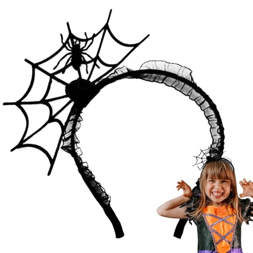 Spinnenstirnbandkostüm - gruseliges Kopfstücksdesign, schwarzer Neuartiger Haarzubehör | Halloween Spider Topper mit Stretch Band, thematisches Kostüm Haarband für Frauen Mädchen Cosplay -Sammel -Look von Dinchaakuarry