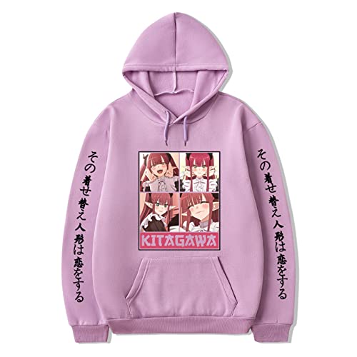 My Dress Up Darling Hoodie Kitagawa Marin Cosplay Kostüm Hoodie Unisex Langarm Pullover Harajuku Kapuzen-Sweatshirt von DingDinging